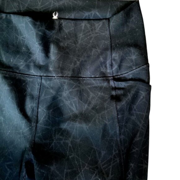 SPYDER Active Jogger Stretch Tights Leggings ProWeb Side Pockets L Black #326B - Picture 5 of 7